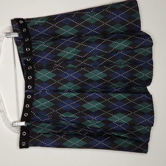 Hot Topic Argyle Pleated Schoolgirl Skirt. - Picture 5 of 9